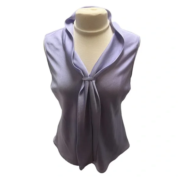 TAHARI PURPLE SLEEVELESS BLOUSE 💟 - Picture 5 of 5